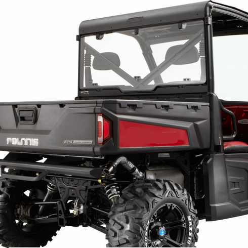 Polaris Ranger 1000 Rear Panel - Poly - Clear in stalled on UTV