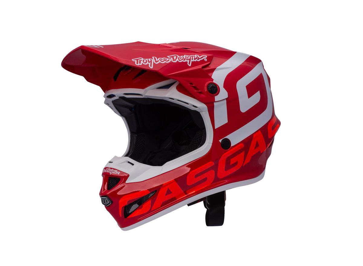 gas mask style motorcycle helmet GasGas TLD Kids GP Helmet