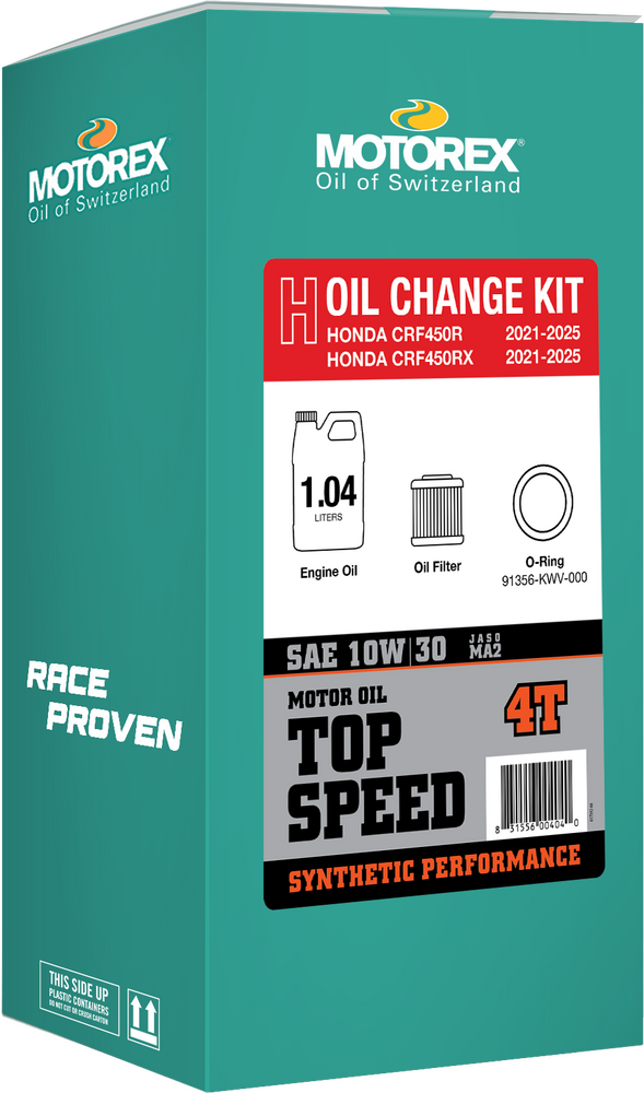 21-25 CRF450R/RX MOTOREX TOP SPEED OIL CHANGE KIT 1.04L 10W/30
