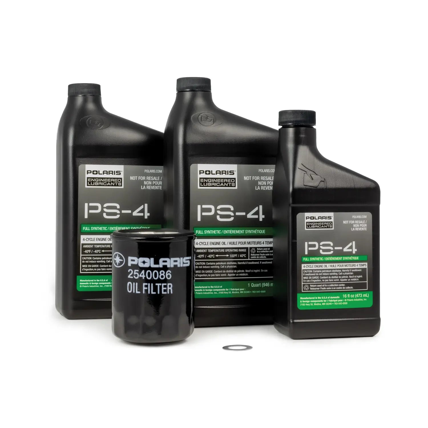 Full Synthetic Oil Change Kit PS-4 Engine Oil, Certain RZR, Ranger, General and Xpedition