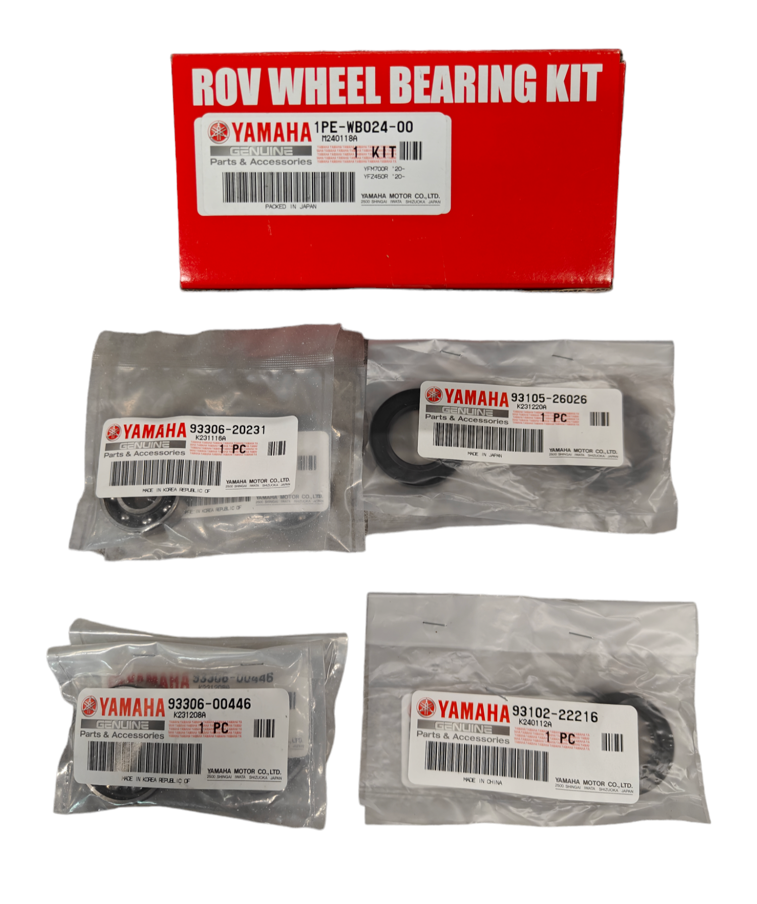Yamaha YFZ450R Raptor 700 OEM Front Wheel Bearing Kit