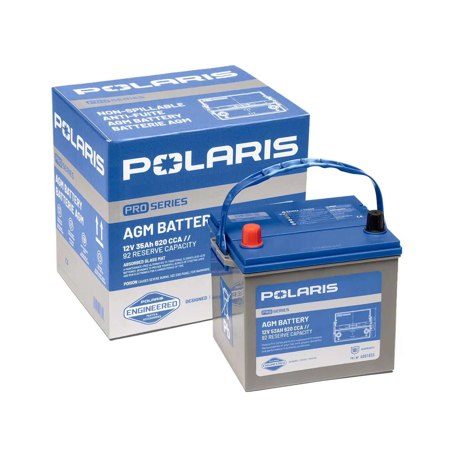 Polaris AGM Heavy Duty Battery for RANGER, GENERAL, RZR and XPEDITION 12V 53AH